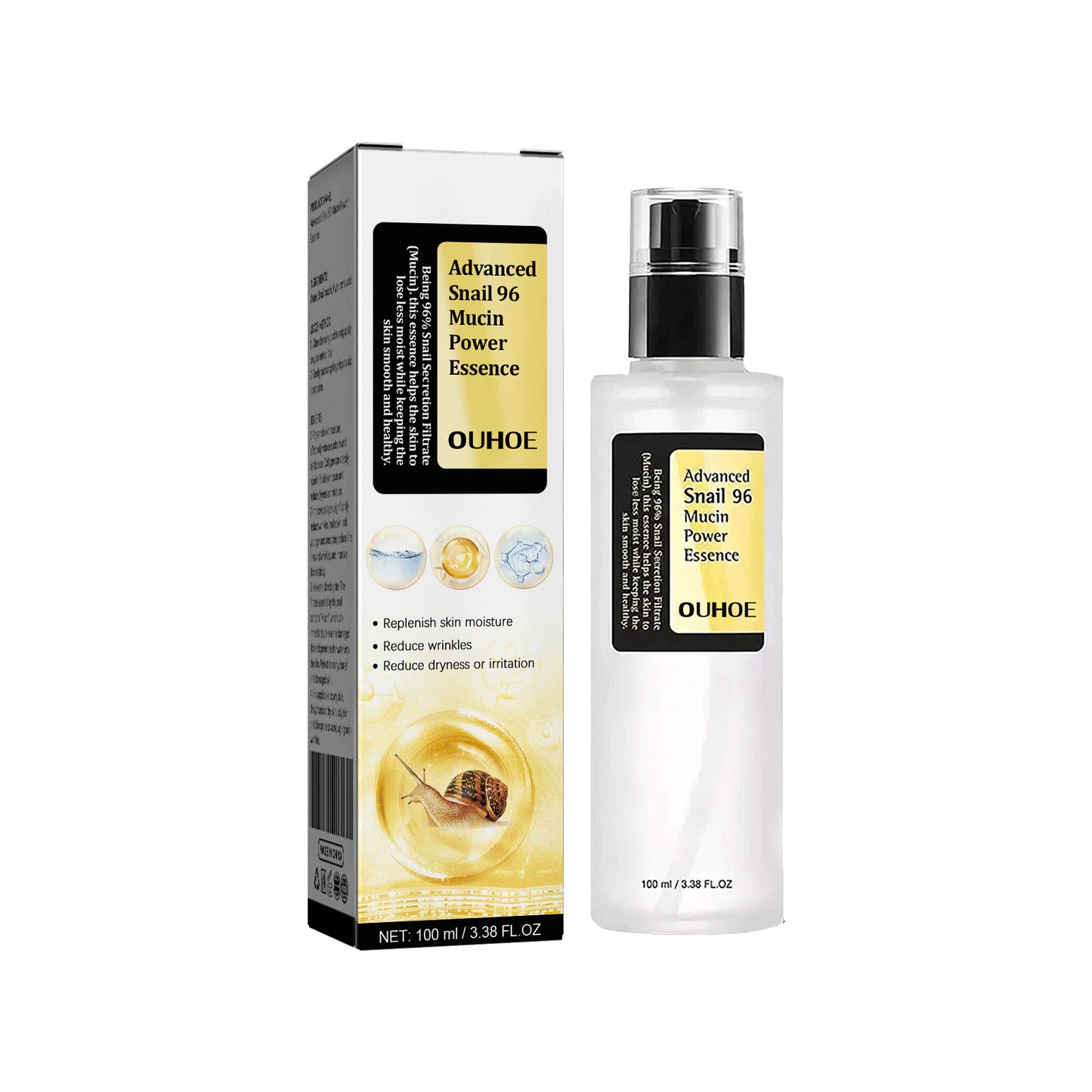 Korean Snail Mucin Facial Essence - Anti-Aging & Brightening